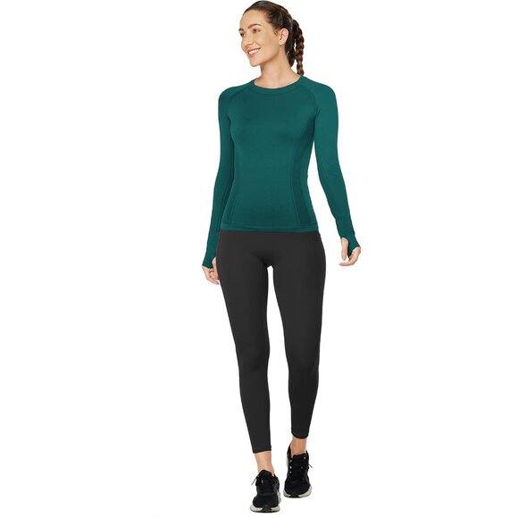 Women’s Long Sleeve Workout Top Seamless Quick Dry Breathable Fitness Shirt - Picture 4 of 5